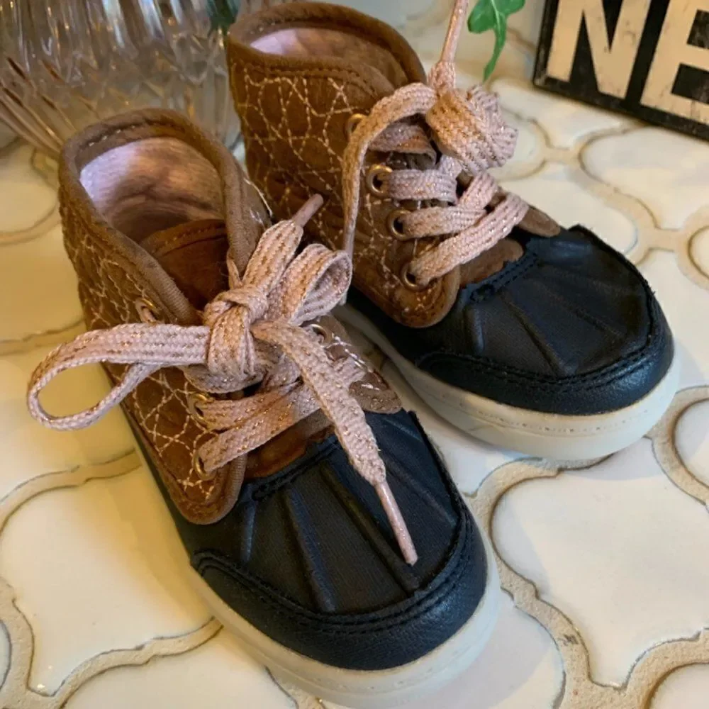Osh Kosh B'gosh Pink and Navy Baby Duck Boot